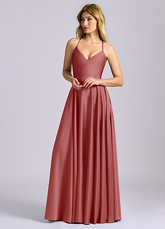 Azazie Truce Bridesmaid Dresses Antique Rose A-Line Stretch Satin Dress image4