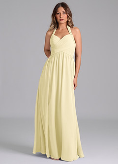 Azazie Darlyn Bridesmaid Dresses Lemon Sorbet A-Line Sweetheart Neckline Chiffon Dress image5
