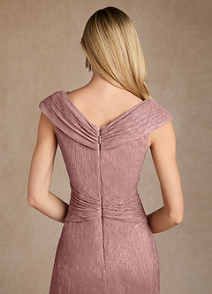 Azazie Warren Mother of the Bride Dresses Dusty Rose A-Line Pleated Metallic Mesh Dress image8
