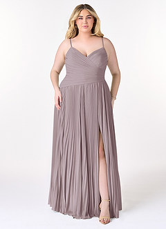 Azazie Vini Bridesmaid Dresses Dusk A-Line V-Neck Pleated Chiffon Dress image7