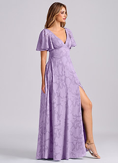 Azazie Kimber Suknie dla druhen Linia A z kieszeniami Kwiatowe wypalenie Do ziemi Sukienka image4