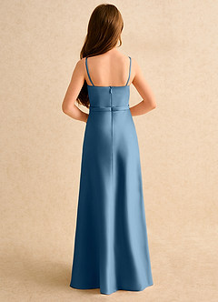 Azazie Fishie Girls Formal Flower Girl Dresses Bermuda A-Line Matte Satin Dress image7