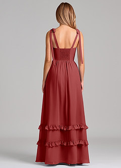 Azazie Anastacia Bridesmaid Dresses Rust A-Line Sweetheart Neckline Chiffon Dress image2