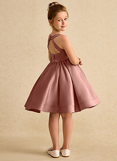 Azazie Julietta Robe Demoiselle D'honneur Fillette Robe Princesse en Tulle Convertible Rose De Cèdre image8