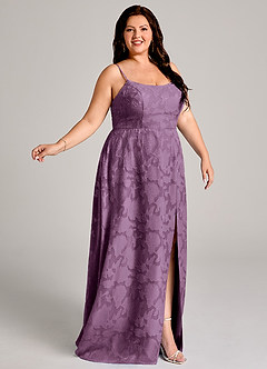 Azazie Moira Brautjungfernkleider A-Linie Seitliche Cut-Outs Blumen-Burnout Kleid Blauregen image9