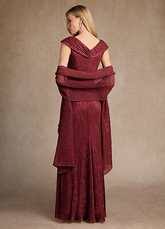 Azazie Warren Mother of the Bride Dresses Ruby A-Line Pleated Metallic Mesh Dress image3