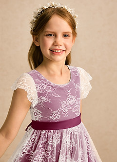 Azazie Maisie Flower Girl Klänningar Klänning A-linje i Spets image7