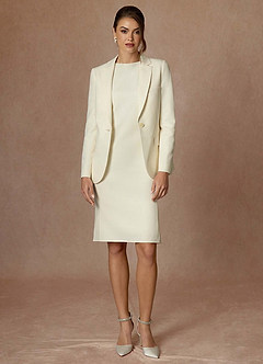 front Kennedy Ivory Refined Weave Performance Dress Suit