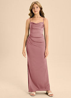 Azazie Mai Junior Dusty Rose Sheath Sweetheart Neckline Stretch Satin Dress image5
