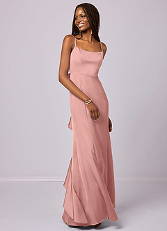Barbie ♥ Azazie Bridesmaid Dresses Rosette Mermaid Bow Stretch Satin Dress image3