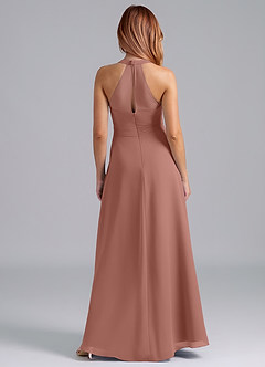 Azazie Dorota Bridesmaid Dresses Cedar Rose A-Line Pleated Chiffon Dress image2