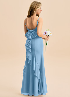 Azazie Lioren Junior Robe Sirène en Mousseline de soie Arc Acier Bleuté image1