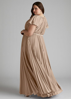 Azazie Kara Modest Bridesmaid Dresses A-Line Pleated Chiffon Floor-Length Dress image11