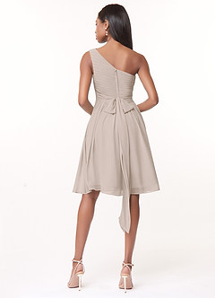 Azazie Katrina Bridesmaid Dresses Frost A-Line One Shoulder Chiffon Dress image2