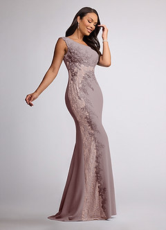 Azazie Juliane Mother of the Bride Dresses Vintage Mauve Mermaid Sequins Lace Dress image2