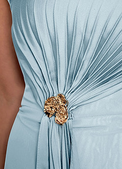 Azazie Dinanta Mother of the Bride Dresses Sky Blue Column Pleated Chiffon Dress image8