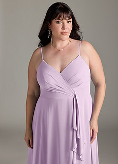 Azazie Akita At-home Try On Dresses Wisteria A-Line Chiffon Dress image9