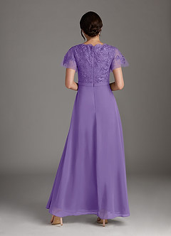 Azazie Singer Mother of the Bride Dresses Tahiti A-Line V-Neck Lace Chiffon Dress image2