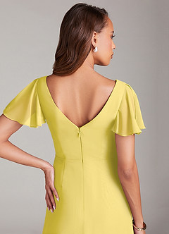Azazie Soren Bridesmaid Dresses Canary A-Line Ruched Chiffon Dress image13
