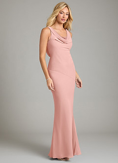 Azazie Rylina Vestidos de damas de honor Vestido de Rosetón de Gasa de Corte Sirena con Plisado image5