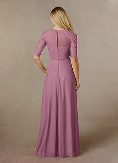 Azazie Raelyn Mother of the Bride Dresses Vintage Mauve A-Line Lace Mesh Dress image2