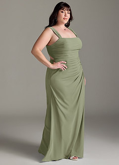 Azazie Jesaphine Bridesmaid Dresses Pistachio Sheath Bow Chiffon Dress image10