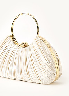 front Satin Pleated Handbag