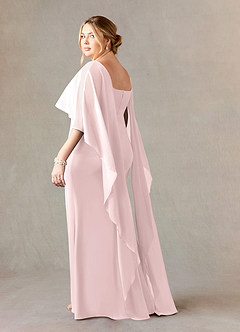 Azazie Dion Mother of the Bride Dresses Blushing Pink Sheath Scoop Stretch Crepe Dress image11