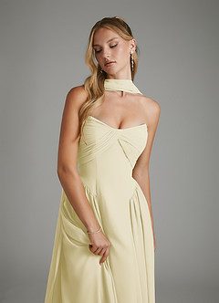 Azazie Evan Bridesmaid Dresses Lemon Sorbet A-Line Strapless Chiffon Dress image9