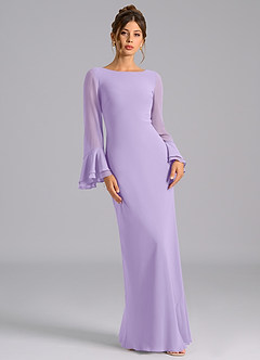 Azazie Leone Bridesmaid Dresses Lilac Mermaid Corset Chiffon Dress image4