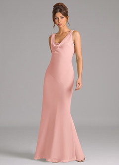 Azazie Rylina Bridesmaid Dresses Rosette Mermaid Pleated Chiffon Dress image5