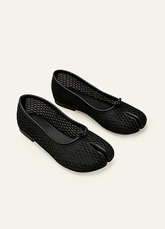 front Mesh Split-Toe Tabi Fold Ballerina Ballet Flats