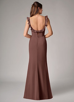 Azazie Callie Bridesmaid Dresses Espresso Mermaid Side Slit Chiffon Convertible Dress image2