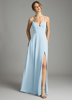 Azazie Audreana Final Sale Sky Blue A-Line Sweetheart Neckline Chiffon Dress image1