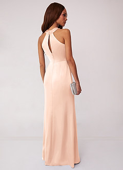 Barbie ♥ Azazie Bridesmaid Dresses English Rose Sheath Stretch Satin Dress image2