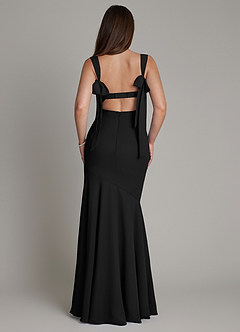 Azazie Carlotta Bridesmaid Dresses Black Mermaid Sweetheart Neckline Chiffon Dress image3