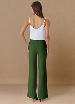 front Marina Oliva Pantalones rectos de tejido refinado