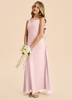 Azazie Gumdrop Junior Blushing Pink Empire Pleated Chiffon Dress image2