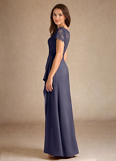 Azazie Santa Ana Mother of the Bride Dresses Stormy A-Line Lace Stretch Satin Dress image5
