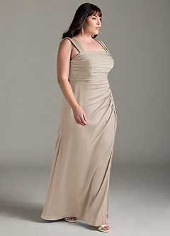 Azazie Jesaphine Bridesmaid Dresses Frost Sheath Bow Stretch Satin Dress image10