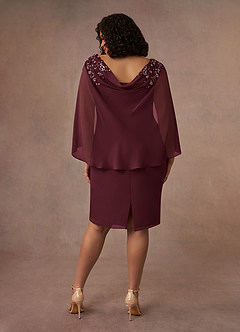 Azazie Carmela Mother of the Bride Dresses Cabernet Sheath Lace Chiffon Dress image4