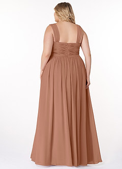 Azazie Zapheira Bridesmaid Dresses Bronzer A-Line Ruched Chiffon Dress image8