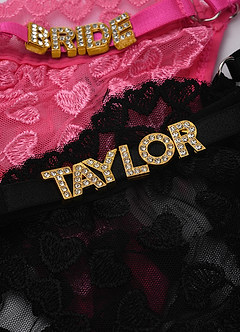 front String personnalisé avec nom, lingerie en strass personnalisée