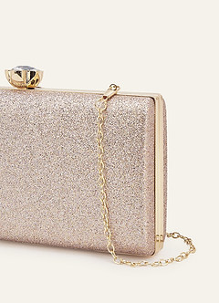 front Glamorous Champagne Gold Clutch