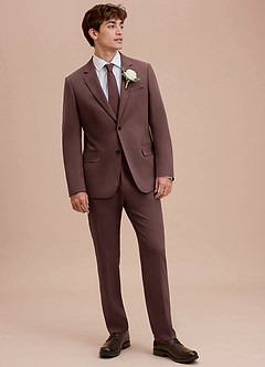 front Ethan Espresso Refined Weave Suit