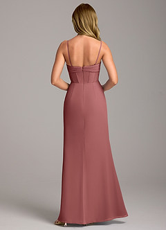 Azazie Chantel Robes de demoiselle d'honneur Robe Fourreau Convertible en Mousseline de soie Sans bretelles Améthyste image6