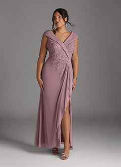 Azazie Calathea Mother of the Bride Dresses Dusty Rose A-Line Lace Dress image6