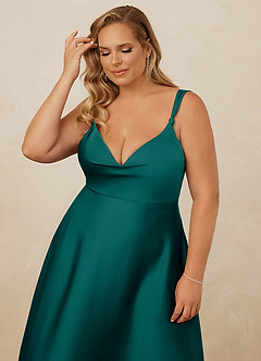 Christian Siriano Bridal for Azazie 1001 Bridesmaid Dresses Peacock A-Line Sweetheart Neckline Stretch Satin Dress image16