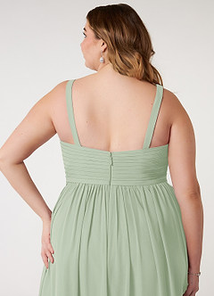 Azazie Chanel Bridesmaid Dresses Dusty Sage A-Line Pleated Chiffon Dress image11