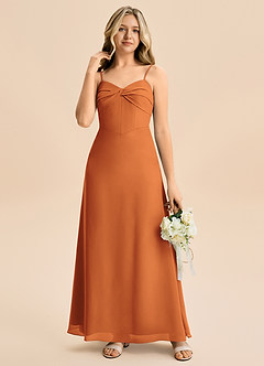 Azazie Jordyn Junior A-Line Kæresteudskæring Chiffon Gulv-længde Junior brudepige Kjole image5